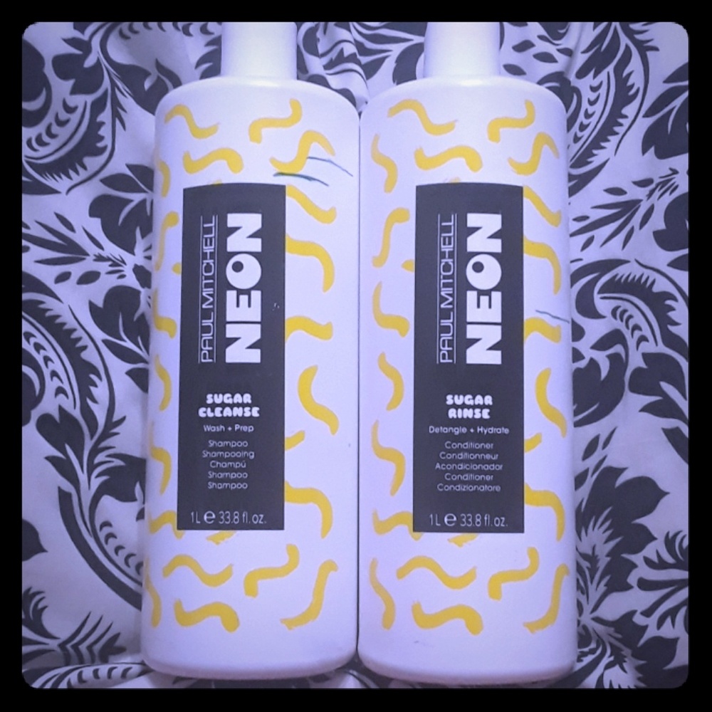 Paul Mitchell Neon Sugar Cleanse and Sugar Rinse.